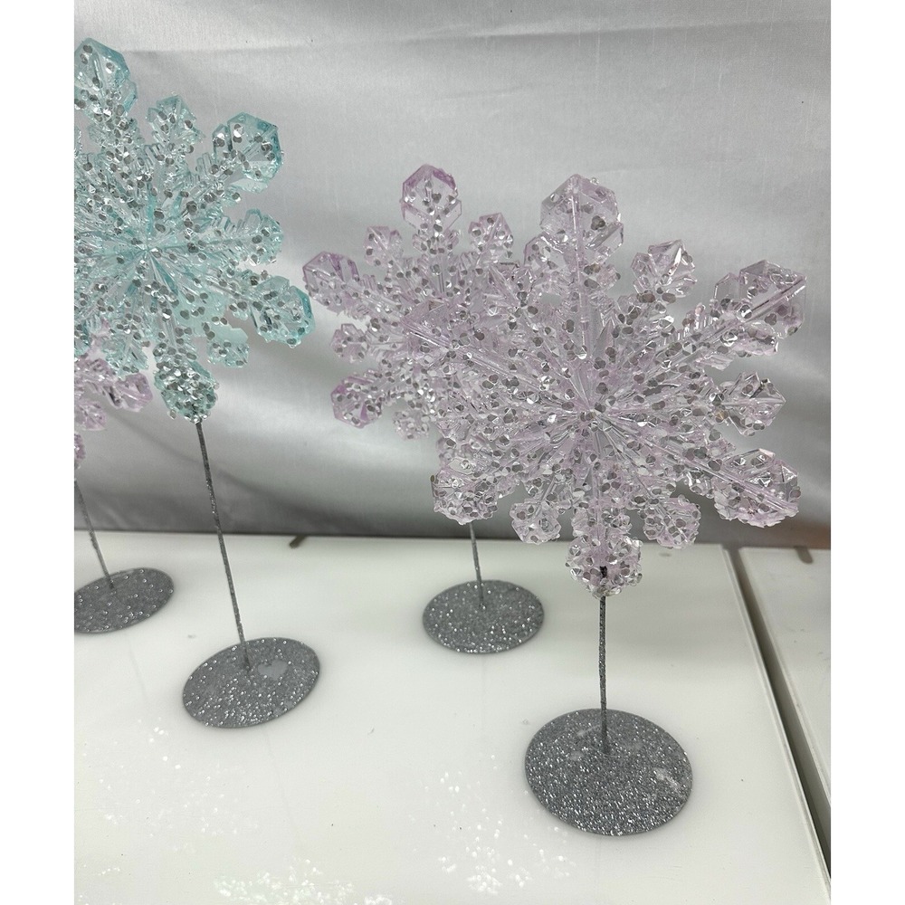 Decorative snowflakes with plastic and rhinestones party,Christmas NY Set of 5 - Picture 9 of 11